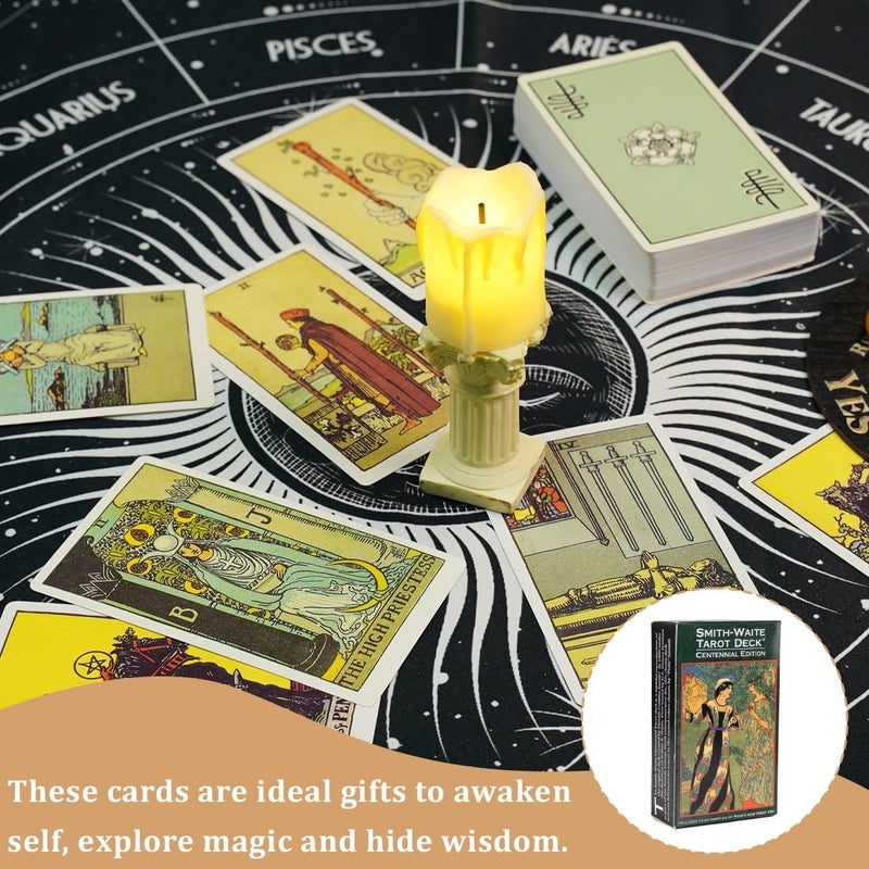 SQUISHCO Tarot Card Deck, Tarot Cards, Learning Cards for Beginners with Meanings Classic Card Set with a Convenient Bag for Beginner and Enthusiast for Party Entertainment (C (Black)) - Image 3