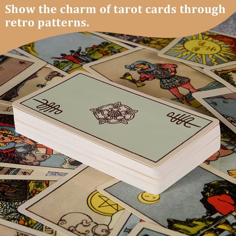 SQUISHCO Tarot Card Deck, Tarot Cards, Learning Cards for Beginners with Meanings Classic Card Set with a Convenient Bag for Beginner and Enthusiast for Party Entertainment (C (Black)) - Image 2