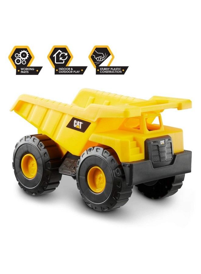 CAT Toys Official Construction 10 Inch Plastic Dump Truck Toy Yellow Black 82021AZ004 - Image 2
