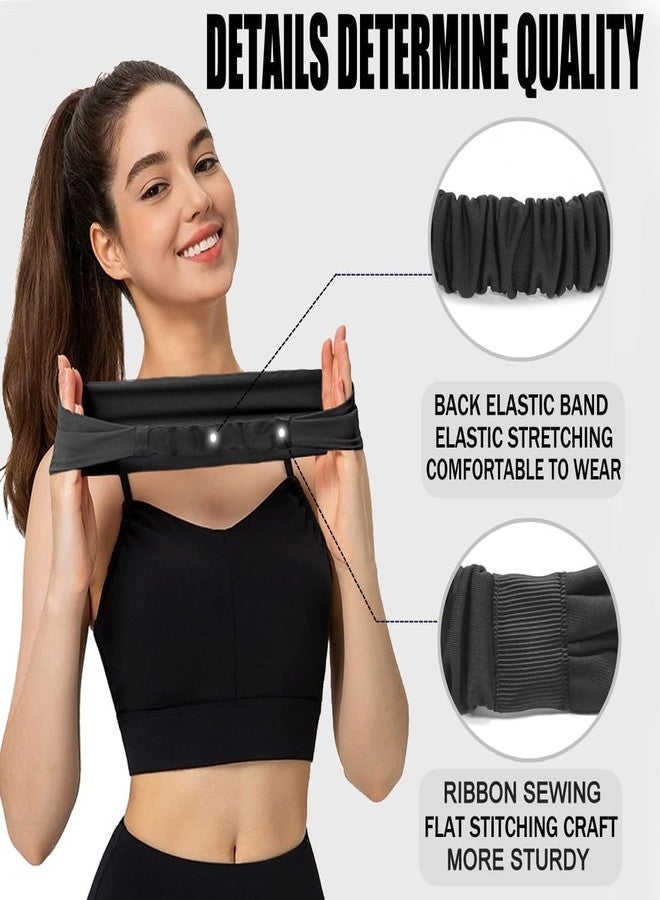 PAROPKAR Elastic Headband Sweatband & Sports Headband for Running Cycling Gym Yoga Basketball - Stretchy Moisture Wicking Unisex Hairband (Black) - Image 2