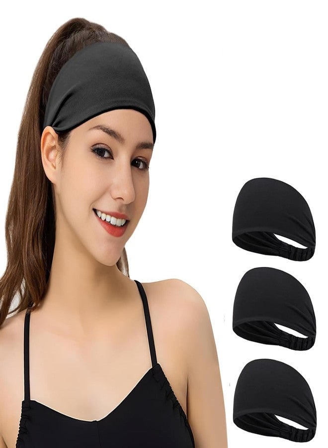PAROPKAR Elastic Headband Sweatband & Sports Headband for Running Cycling Gym Yoga Basketball - Stretchy Moisture Wicking Unisex Hairband (Black) - Image 1