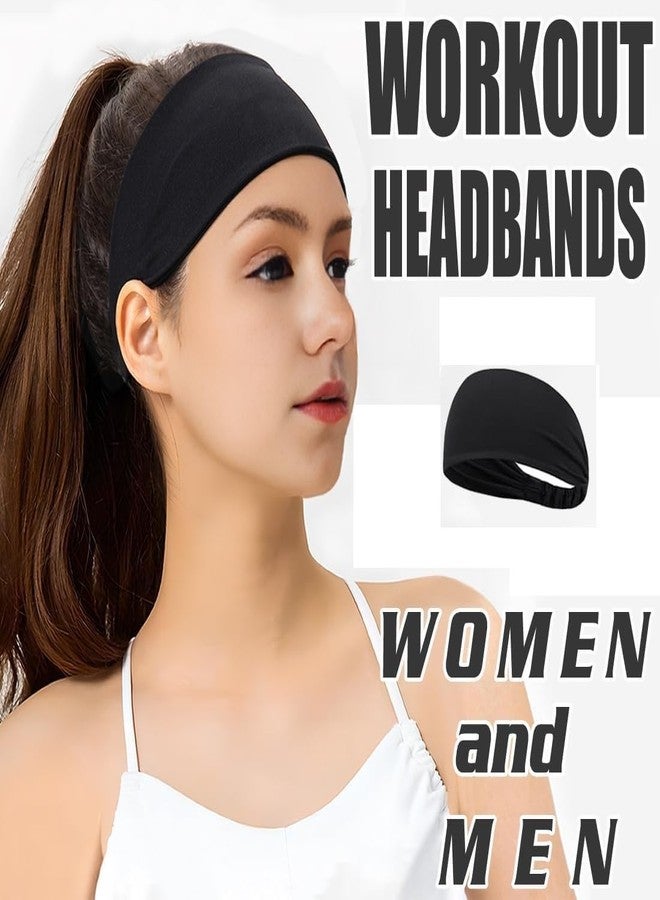 PAROPKAR Elastic Headband Sweatband & Sports Headband for Running Cycling Gym Yoga Basketball - Stretchy Moisture Wicking Unisex Hairband (Black) - Image 3