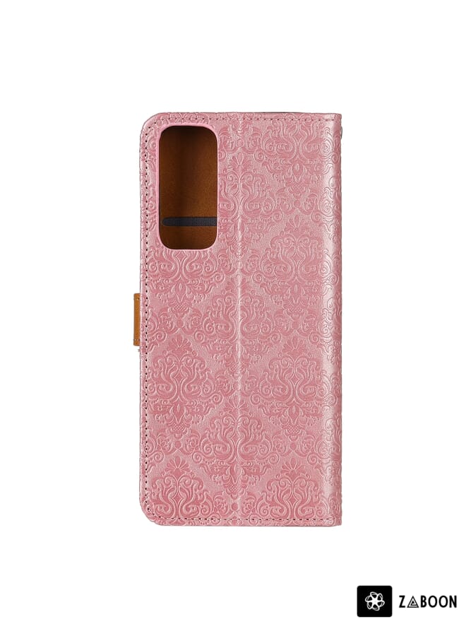 Zaboon Protective Case For OPPO Reno5 5G European Floral Embossed Copper Buckle Horizontal Flip PU Leather Case with Holder & Card Slots & Wallet & Photo Frame - Image 3