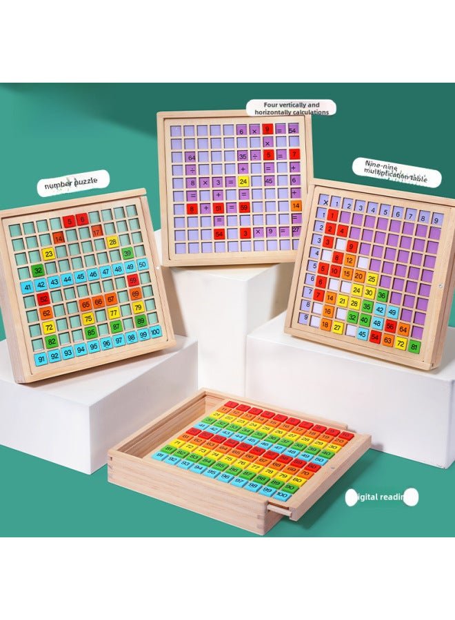 Loquat Montessori Hundred Board Mathematical Thinking Teaching Aid Children's Early Education Enlightenment 1 To 100 Digital Cognitive Operation Educational Toys-Color:Color Hundred Plate - Image 5