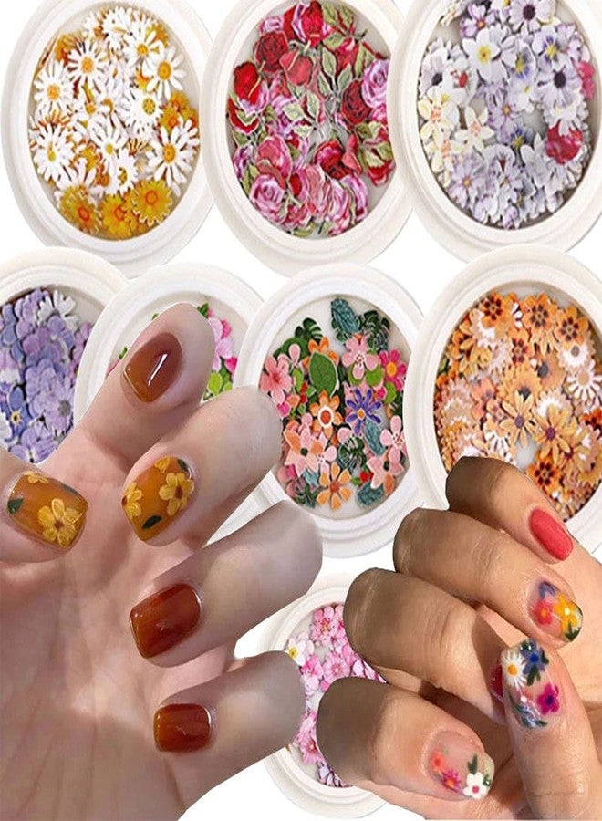 BELICEY 300Pcs Flower Nails Charm Wood Pulp 3D Flower Nail Charms Butterfly Acrylic Nails Accessories for Nail Art Decoration & DIY Crafting Design Flowers Charms Glitter Clear Bow Butterfly Nail - Image 5