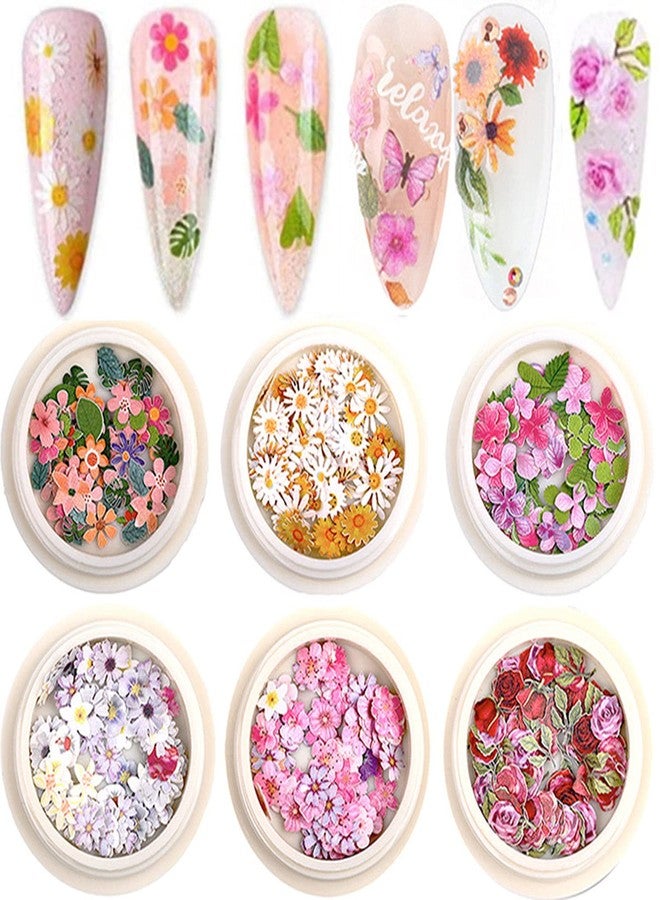 BELICEY 300Pcs Flower Nails Charm Wood Pulp 3D Flower Nail Charms Butterfly Acrylic Nails Accessories for Nail Art Decoration & DIY Crafting Design Flowers Charms Glitter Clear Bow Butterfly Nail - Image 1