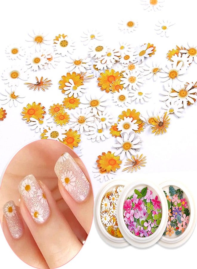 BELICEY 300Pcs Flower Nails Charm Wood Pulp 3D Flower Nail Charms Butterfly Acrylic Nails Accessories for Nail Art Decoration & DIY Crafting Design Flowers Charms Glitter Clear Bow Butterfly Nail - Image 4