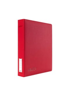 Vault X Vault X Premium Exo-Tec 3 Ring TCG Binder for 9 Pocket Trading Card Pages - 30+ Page Capacity Easy Open 3 D-Ring Clip Binder for TCG CCG Photo Cards (Slim, Red)  - Image 1