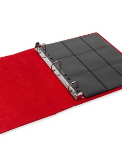 Vault X Vault X Premium Exo-Tec 3 Ring TCG Binder for 9 Pocket Trading Card Pages - 30+ Page Capacity Easy Open 3 D-Ring Clip Binder for TCG CCG Photo Cards (Slim, Red)  - Image 4