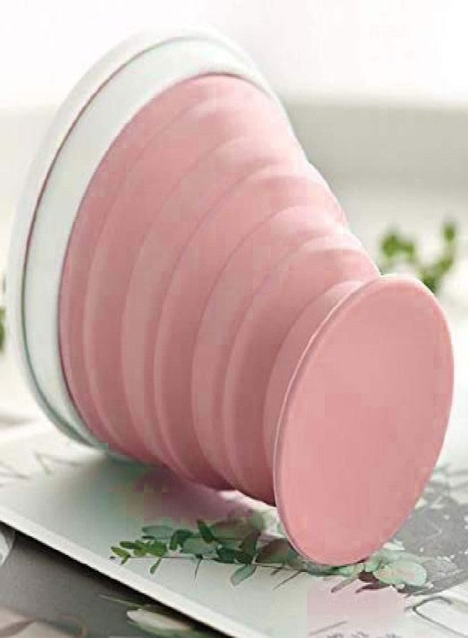 Baskety Silicone Collapsible Travel Cup - Silicone Folding Camping Cup with Lids - Expandable Drinking Cup Set - BPA Free, Portable, Graduated (Pink) - Image 5