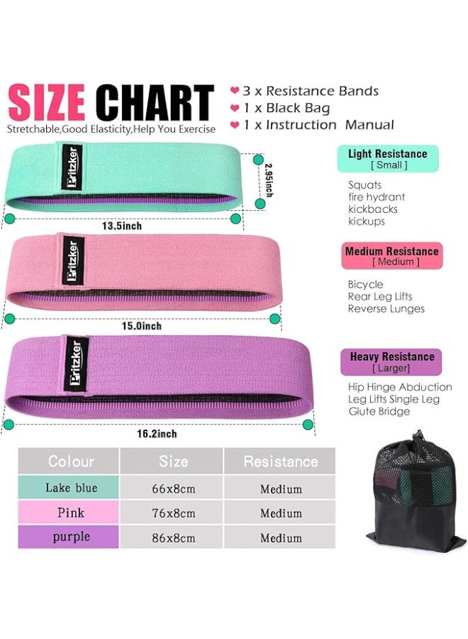 PRITZKER Resistance Bands for Legs and Butt – Premium Wide Hip Booty Bands Set for Women & Men, Non-Slip Fabric Exercise Bands for Glutes, Thighs & Full-Body Workouts – Heavy-Duty Stretch Resistance Loops for Fitness, Gym, Yoga, Home Workouts & Sports Training - Image 3