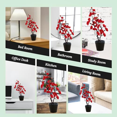 Ekhasa Nostrae Plum Blossom Flower Vase Pot with Artificial Flowers for Home Decoration | Guldasta Flower Pots with Artificial Flower for Living Room, Dining Table, Bedroom, Hall, Office & Home - Image 5