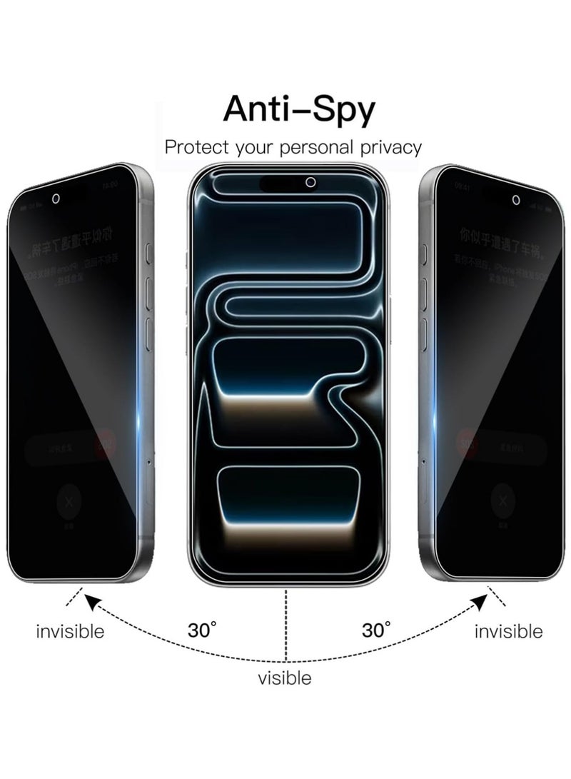 X-level Privacy Tempered Glass for iPhone 17 Pro Max , 2 Pieces Tempered Glass + 2 Pieces Rear Camera +2 Back Screen Protector, [9H Hardness] [Anti-Scratch] [Anti-Spy] - Image 2