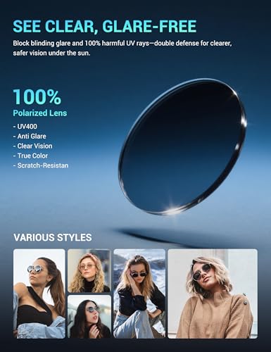 TIJN Polarized Sunglasses for Womens and Mens,Classic Square Frames Shades for UV Protection,Trendy Sunnies(Marble/Brown) - Image 4