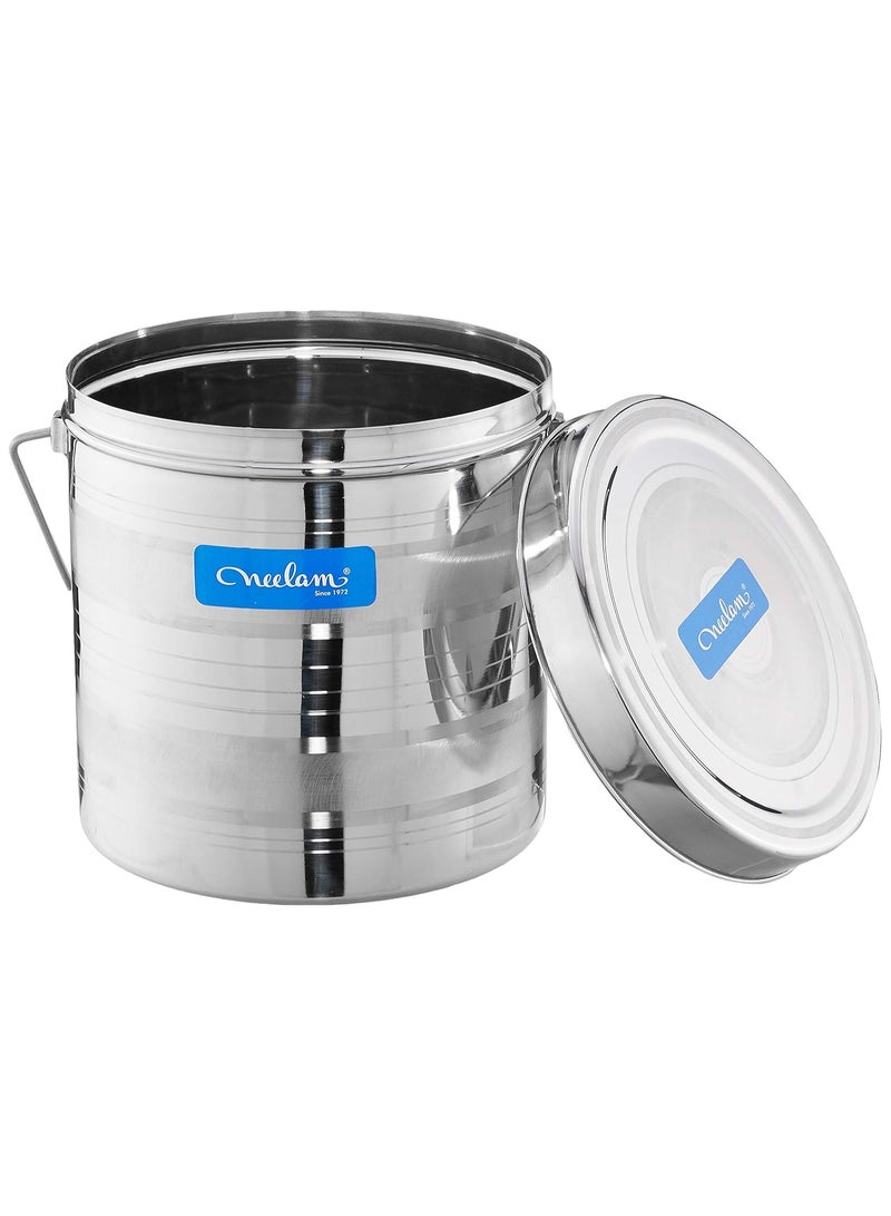 Neelam Stainless Steel 23 22G Diamond RDD Milk Pot, 15750 ml, Silver - Image 3