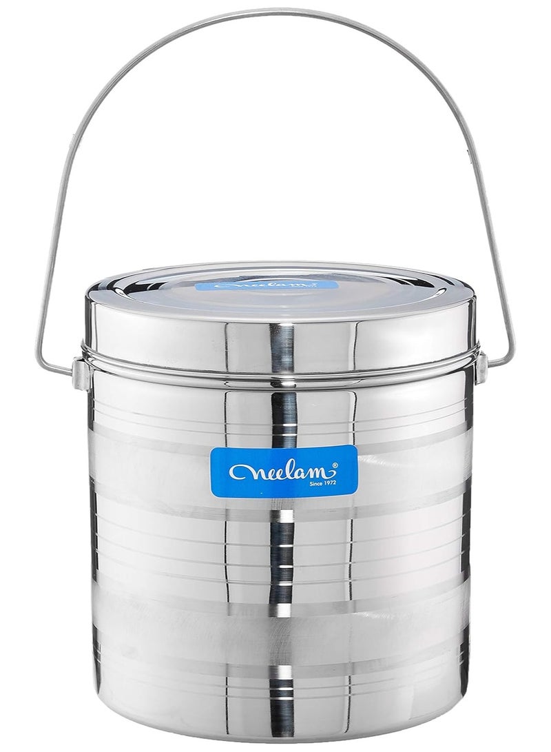 Neelam Stainless Steel 23 22G Diamond RDD Milk Pot, 15750 ml, Silver - Image 1