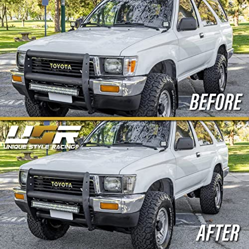 USR UNIQUE STYLE RACING USR DEPO 90-91 4Runner Corner Lights - Front Turn Signal Lamp Set (Left + Right) Compatible with 1990-1991 Toyota 4 Runner / 1989-1991 Toyota Pickup Truck 4WD (All Clear Lens, Comes w/ x2 Amber Bulbs) - Image 2