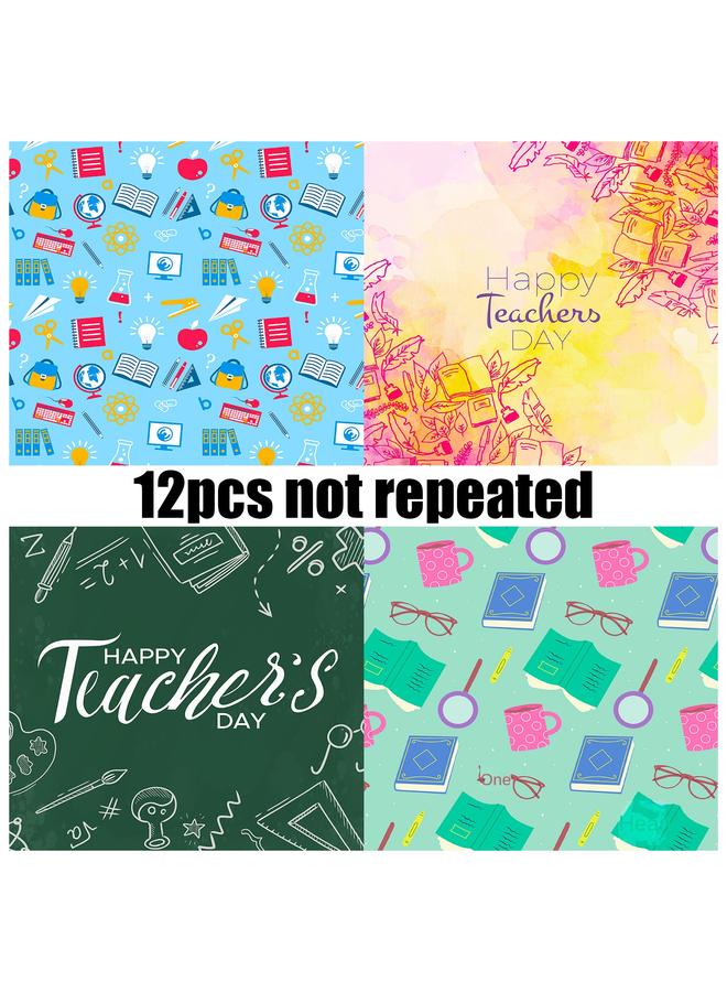 Bluejw 12 Colorful Teacher's Day Decoration Material Paper Holiday Gift Packaging Hand Account Diy Backing Material - Image 4
