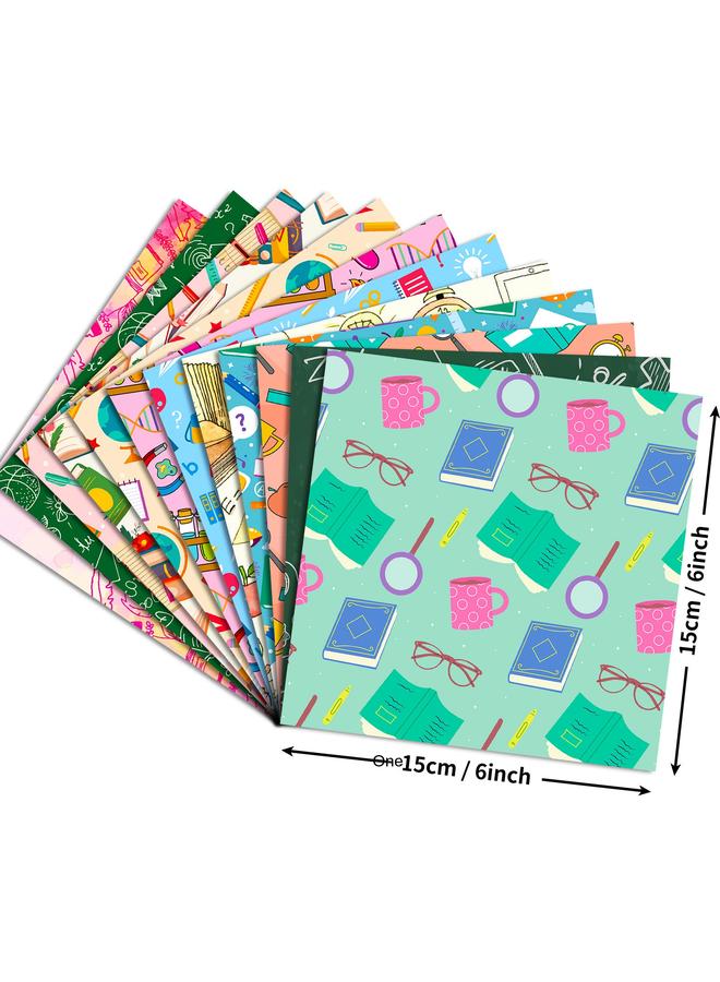 Bluejw 12 Colorful Teacher's Day Decoration Material Paper Holiday Gift Packaging Hand Account Diy Backing Material - Image 3