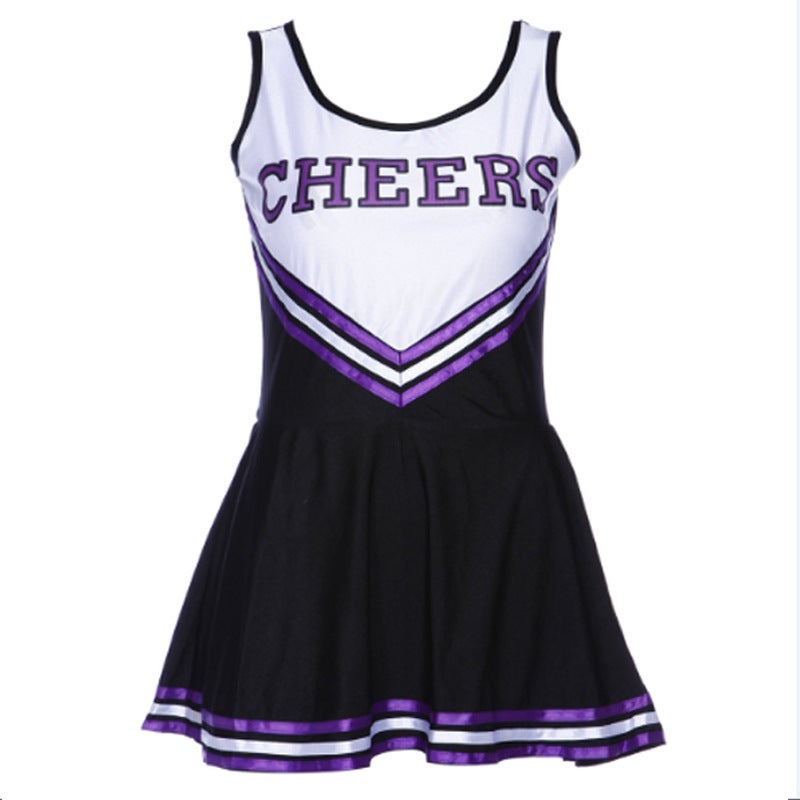 XS-XXL Foreign Trade Sexy Female Cheerleading Costume Cheering Gymnastics Lala Team Costume Group Stage Performance Costume Rose Red - Image 3