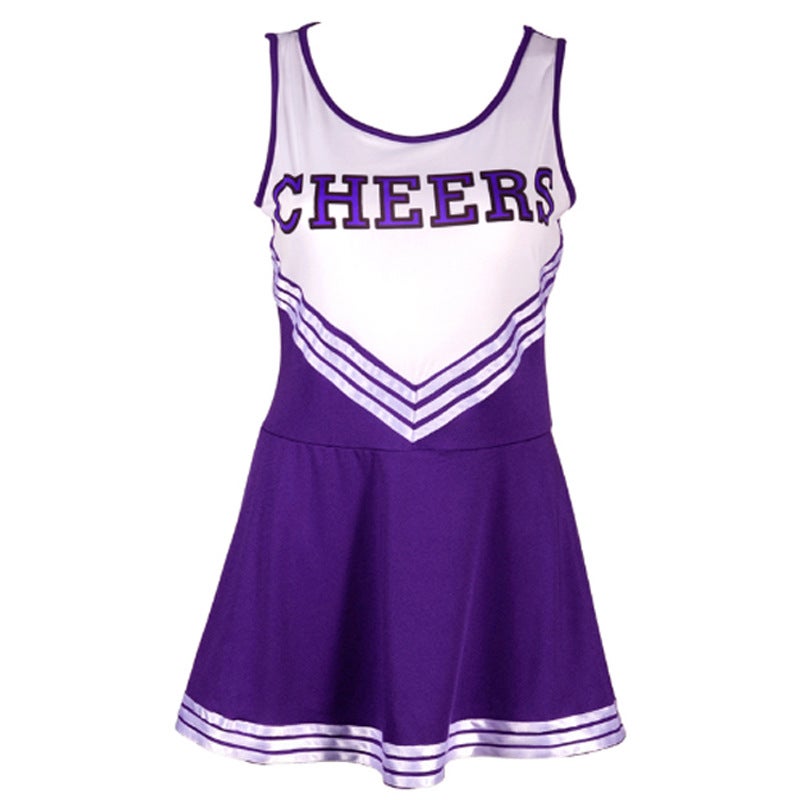 XS-XXL Foreign Trade Sexy Female Cheerleading Costume Cheering Gymnastics Lala Team Costume Group Stage Performance Costume Rose Red - Image 4