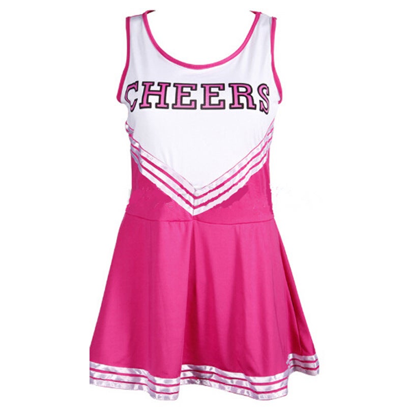 XS-XXL Foreign Trade Sexy Female Cheerleading Costume Cheering Gymnastics Lala Team Costume Group Stage Performance Costume Rose Red - Image 1