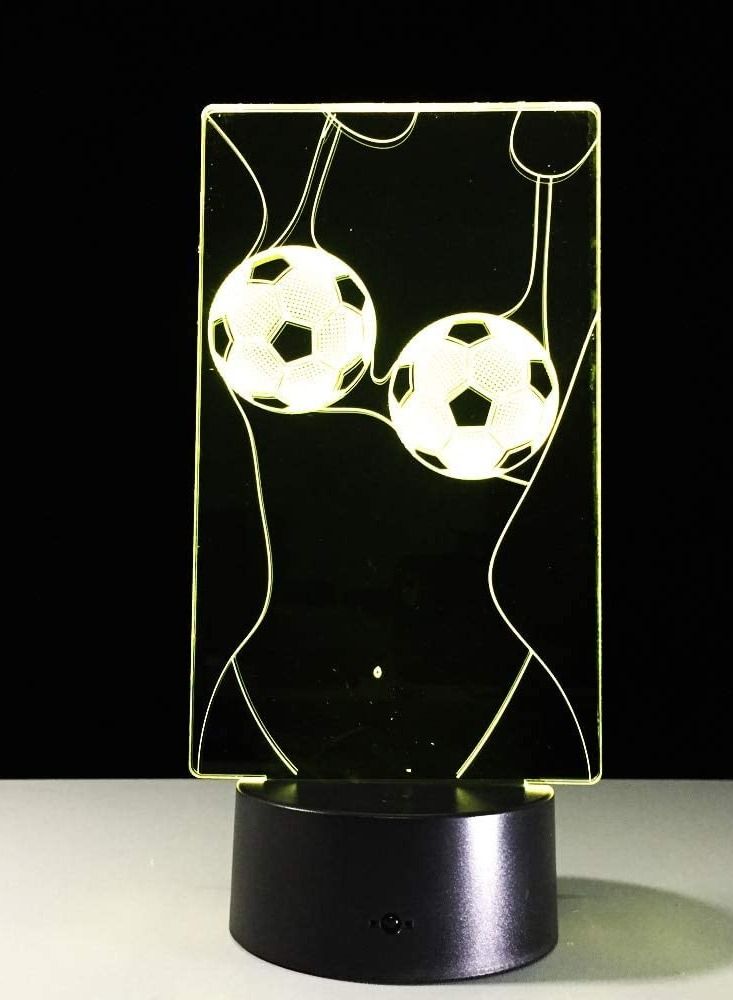 althiqahkey 3D Night Light Creative Football Bikini Shape Acrylic 3D Night Light Illusion Led 3D Table Lamp Clothing Store Decor Colorful Sleeping Lighting Touch Switch  - Image 4