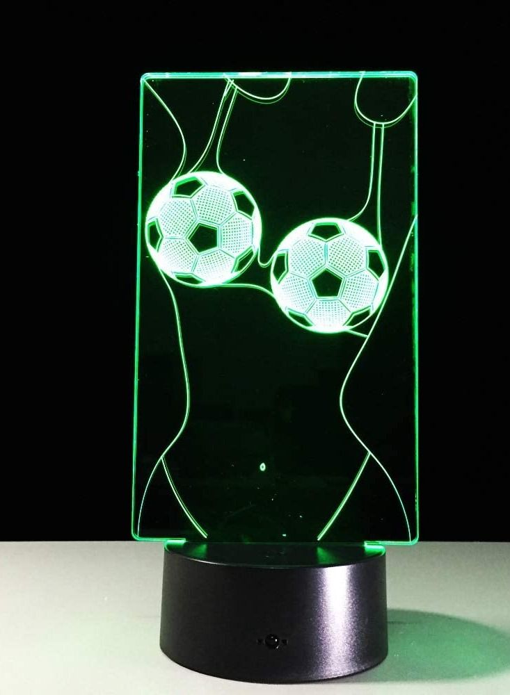 althiqahkey 3D Night Light Creative Football Bikini Shape Acrylic 3D Night Light Illusion Led 3D Table Lamp Clothing Store Decor Colorful Sleeping Lighting Touch Switch  - Image 3