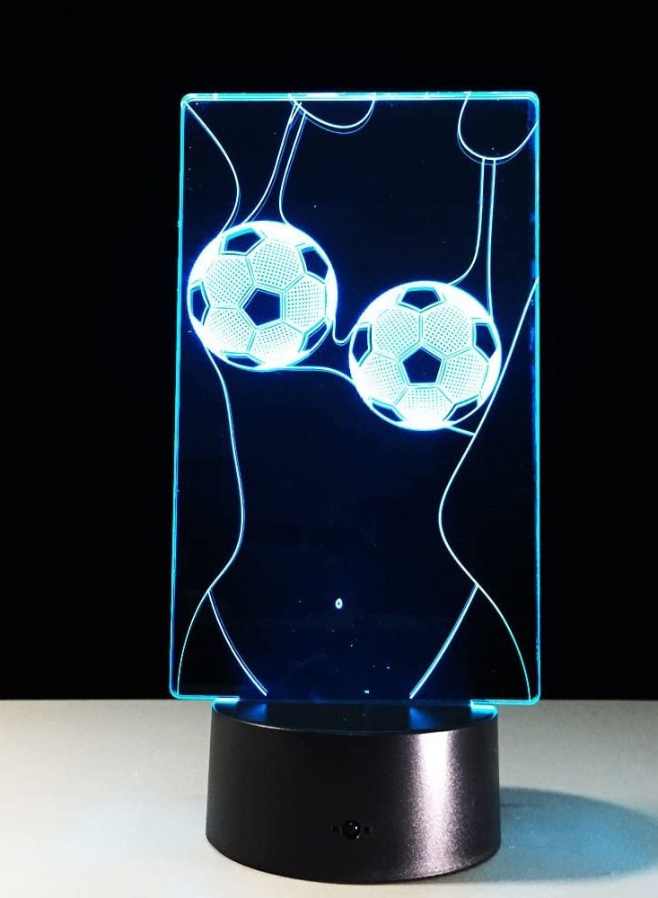 althiqahkey 3D Night Light Creative Football Bikini Shape Acrylic 3D Night Light Illusion Led 3D Table Lamp Clothing Store Decor Colorful Sleeping Lighting Touch Switch  - Image 5