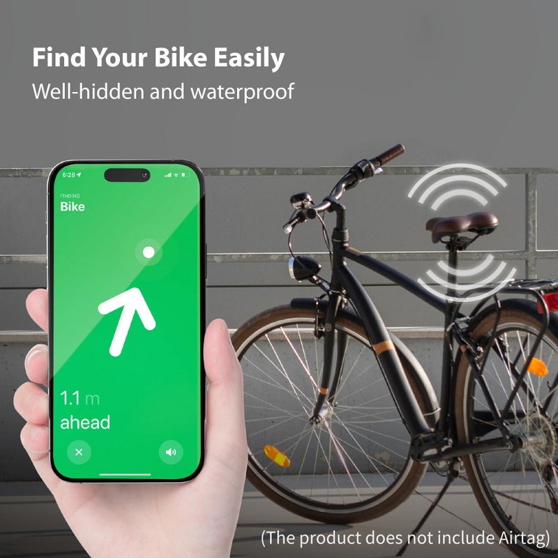 BONE Bike Air Tracker Tag Strap, Hidden Bicycle GPS Tracker Case for Apple Tag, Ultra-Lightweight Scratch-Free & Waterproof Silicone Holder, Anti-Theft Seatpost Mount for Mountain Bikes & Scooters - Image 2