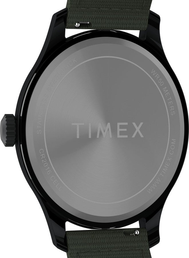 Timex Men's Expedition Field 43mm Watch - Green Strap Green Dial Black Case - Image 4