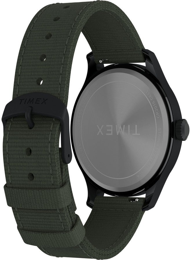 Timex Men's Expedition Field 43mm Watch - Green Strap Green Dial Black Case - Image 5