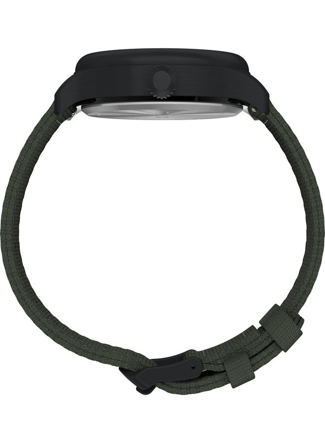 Timex Men's Expedition Field 43mm Watch - Green Strap Green Dial Black Case - Image 2