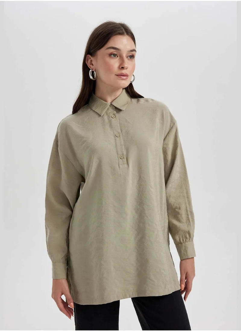 ديفاكتو Woman Woven Long Sleeve Tunic