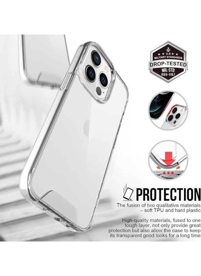Space - Clear Case for iPhone 15 Pro Max - Drop Protection, Scratch Resistant, Anti-Yellowing with Dual Layer Protection, Slim and Clear Design - Image 1