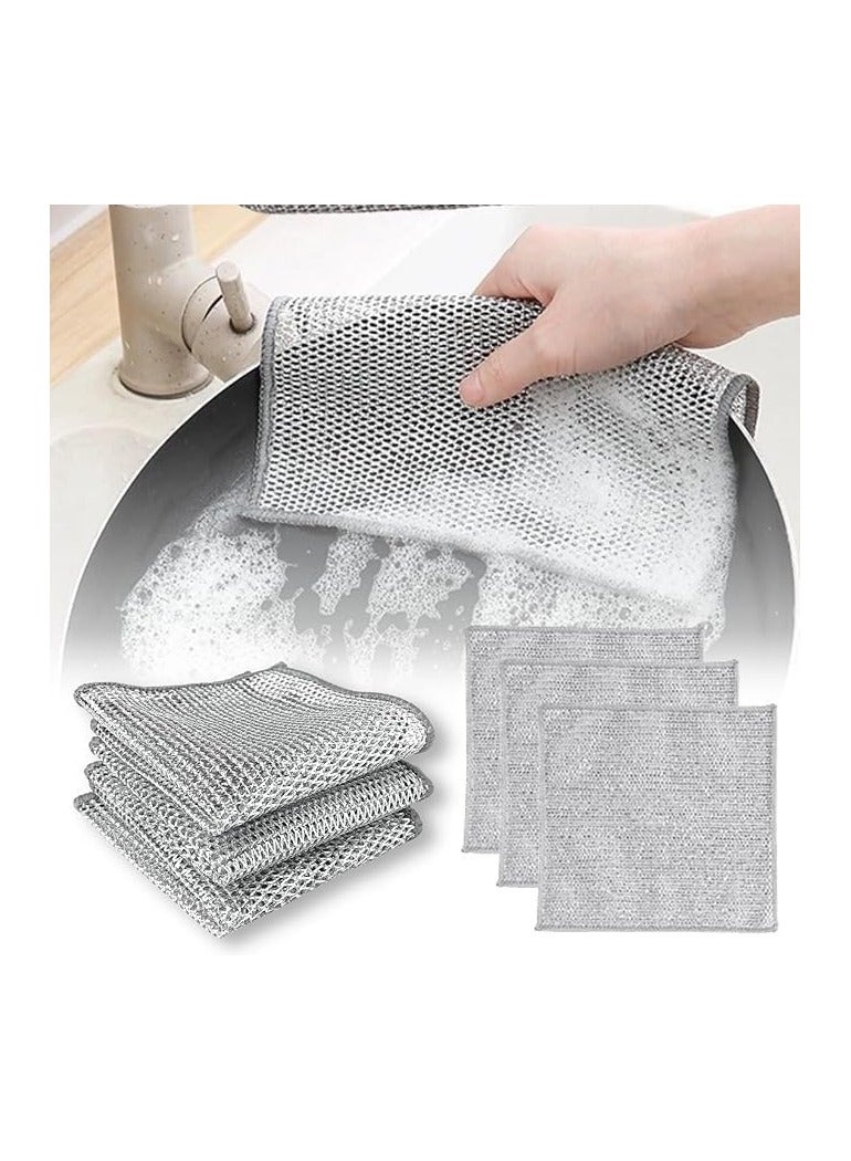 Multifunctional Wire Dish Scrubber Non Scratch, Steel Wire Dish Cleaning Towel, Multipurpose Wire Cloth for Wet and Dry Cleaning, Scrubbing and Cleaning Dishes, Drains, Stove Tops(1) - Image 1