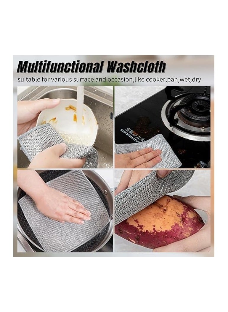 Multifunctional Wire Dish Scrubber Non Scratch, Steel Wire Dish Cleaning Towel, Multipurpose Wire Cloth for Wet and Dry Cleaning, Scrubbing and Cleaning Dishes, Drains, Stove Tops(1) - Image 4