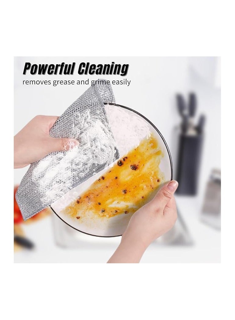Multifunctional Wire Dish Scrubber Non Scratch, Steel Wire Dish Cleaning Towel, Multipurpose Wire Cloth for Wet and Dry Cleaning, Scrubbing and Cleaning Dishes, Drains, Stove Tops(1) - Image 2