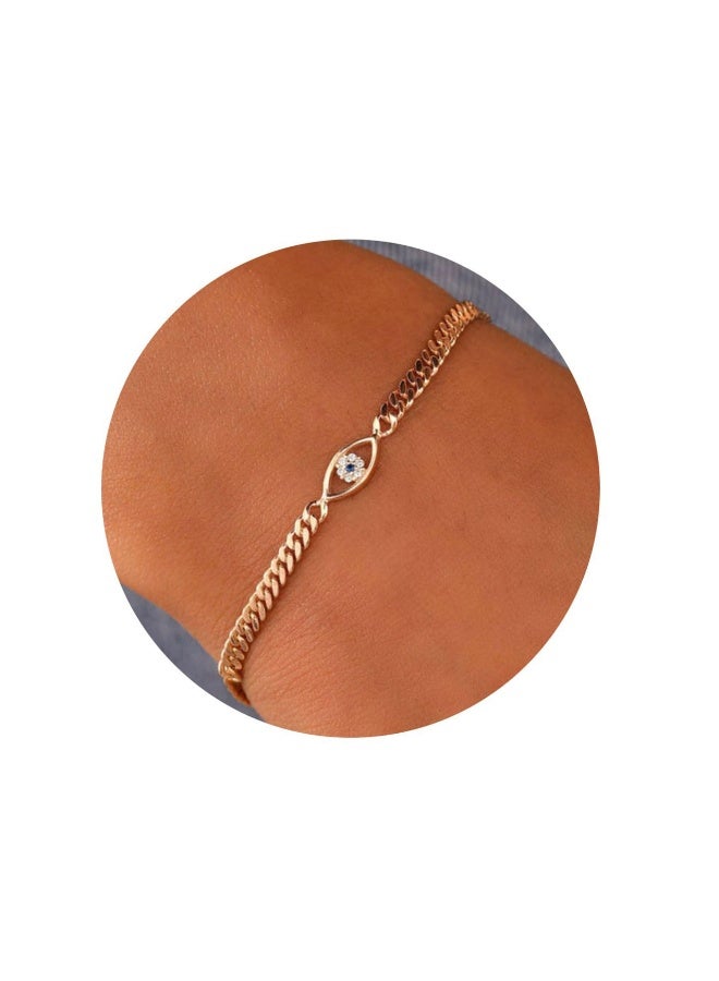 Dainty Gold Bracelets for Women, 14K Gold Plated Layered Bracelet Simple Sparkle Twisted Chain Bracelets Adjustable Diamond Bracelets Set Gold Jewelry for Women - Image 1