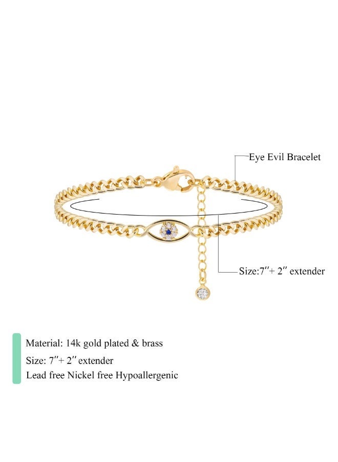 Dainty Gold Bracelets for Women, 14K Gold Plated Layered Bracelet Simple Sparkle Twisted Chain Bracelets Adjustable Diamond Bracelets Set Gold Jewelry for Women - Image 4