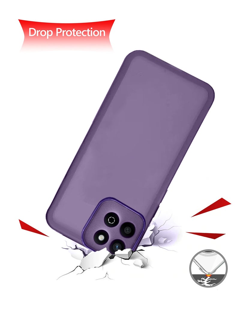 دبليو تيك Honor X7c 4G 2024 هاتف ناعم شفاف TPU سيليكون فائق النحافة أنيق مطلي بالكهرباء غطاء حقيبة خلفية للكاميرا - أرجواني باذنجاني - Image 4