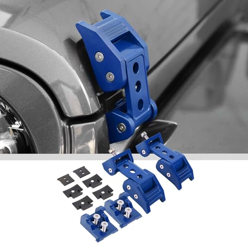 JWWY for Jeep Wrangler Hood Latches Clamp Aluminum Stainless Steel Hood Catch Fastene with Lock Kit Compatible with Jeep Wrangler JKJKU 20072017 JLJLU 20182025Gladiator JT 20202025 4xe Blue A - Image 1