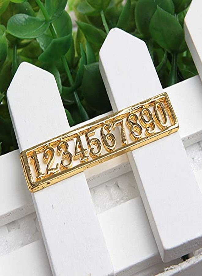 Acxico 1Pcs Mini House Miniature 1:12 Scale Set of Gold Colour Door Numbers 0-9 - Image 4