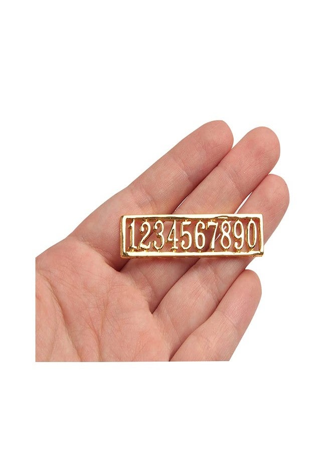 Acxico 1Pcs Mini House Miniature 1:12 Scale Set of Gold Colour Door Numbers 0-9 - Image 1