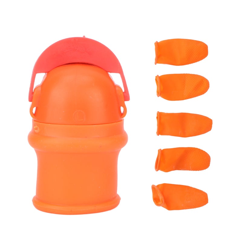 Stainless Steel Thumb Knife Set 1 Silicone Knife 5 Elastic Finger Sleeves - Durable Easy Clean Thumb Knife For Home Garden Fruit Vegetable Harvesting - Image 1