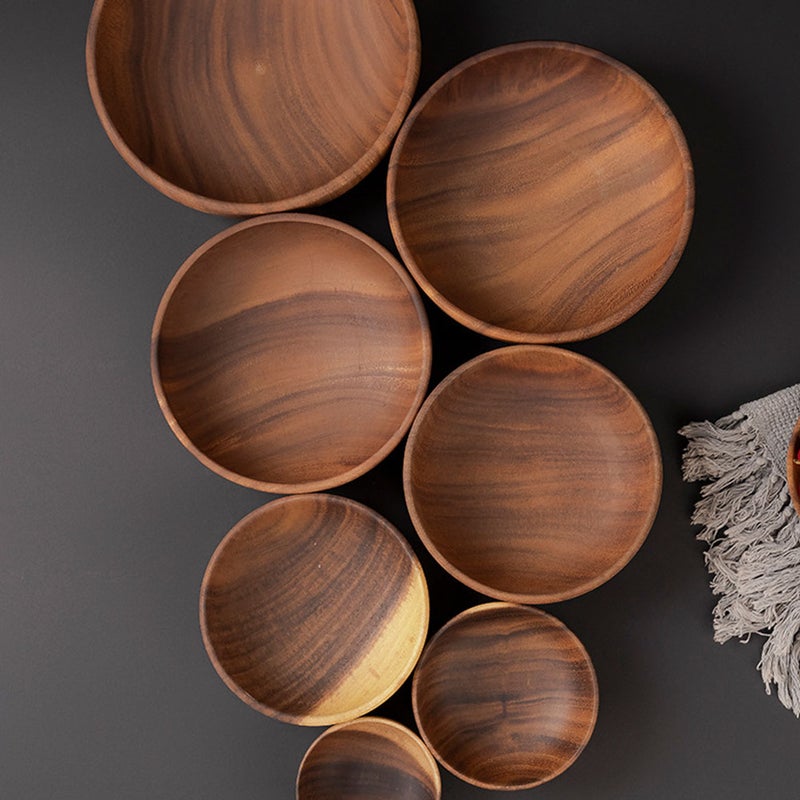 Japanese Style Rice Bowl Wood Noodle Bowl Wood Fruits Salad Bowl for Home - Image 1