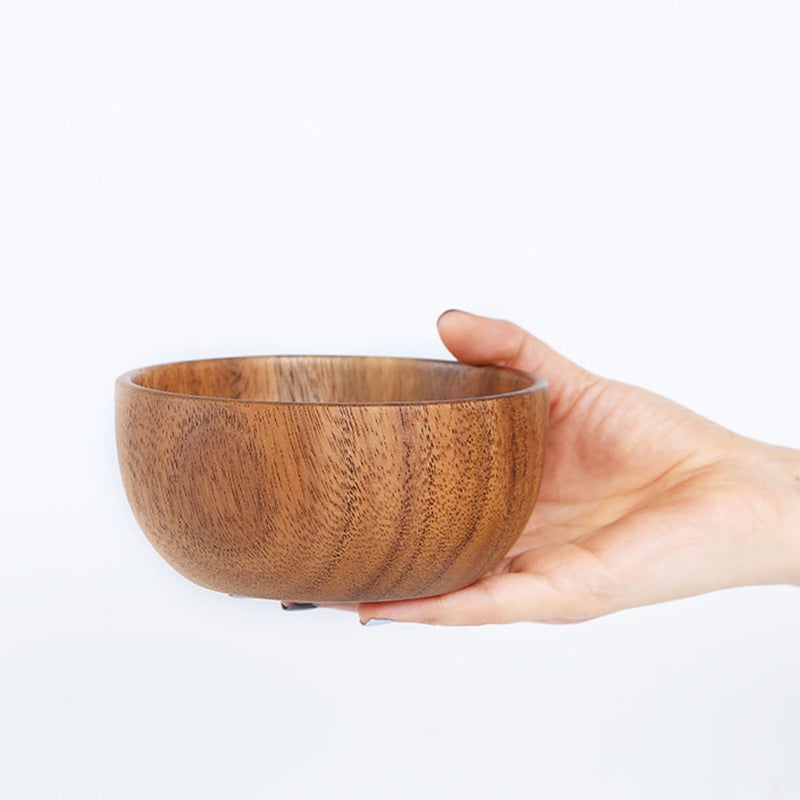 Japanese Style Rice Bowl Wood Noodle Bowl Wood Fruits Salad Bowl for Home - Image 3