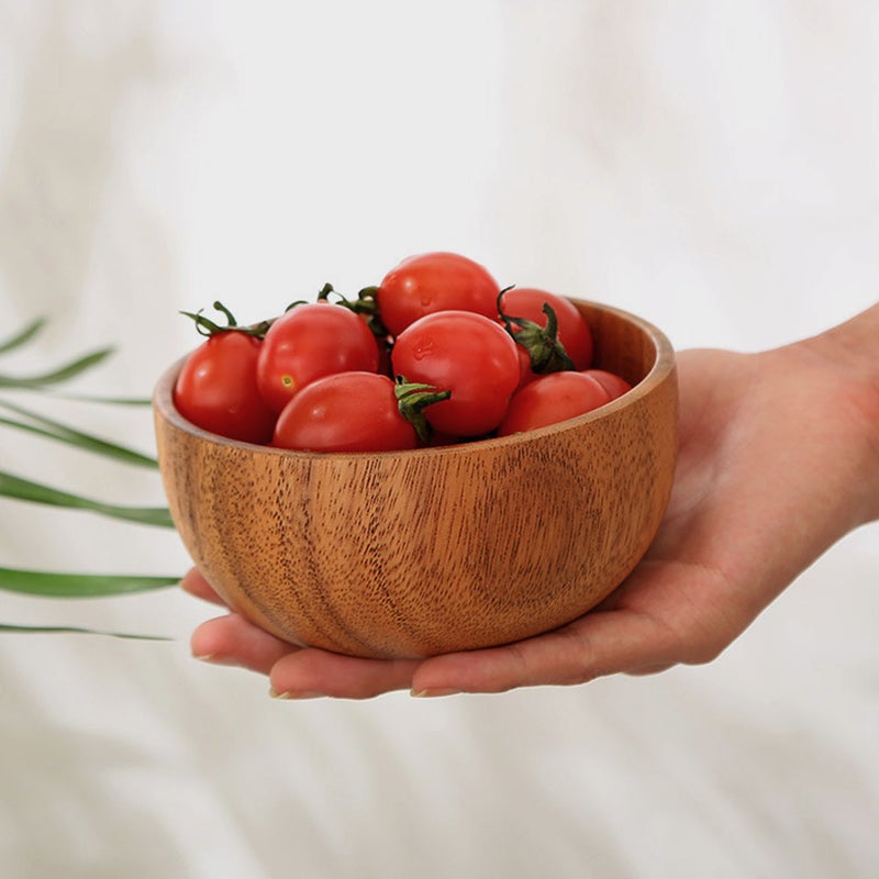 Japanese Style Rice Bowl Wood Noodle Bowl Wood Fruits Salad Bowl for Home - Image 2
