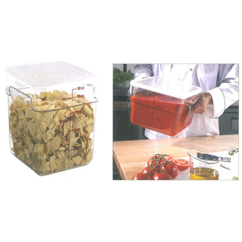 Cambro - 8SFSCW135 Camwear Polycarbonate Square Food Storage Container, 8 Quart (This does not come with a lid) - Image 2