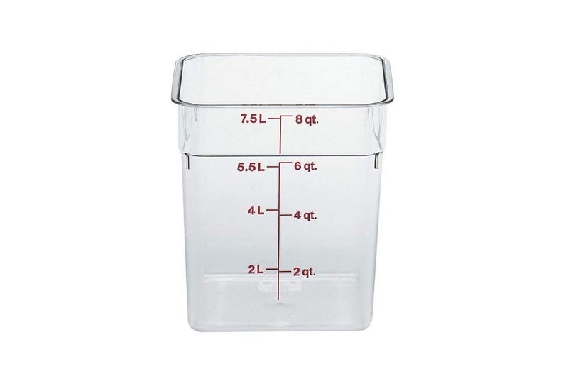 Cambro - 8SFSCW135 Camwear Polycarbonate Square Food Storage Container, 8 Quart (This does not come with a lid) - Image 1